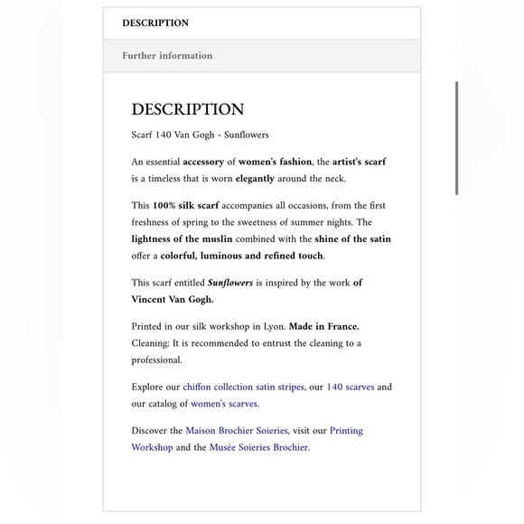BROCHIER SOIERIES 140 1890 Van Gogh’s Sunflowers Scarf 🌻 - Picture 4 of 7